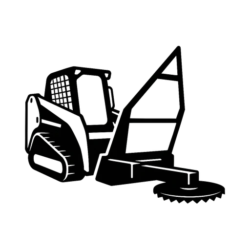 Skid-steer loader clearing land