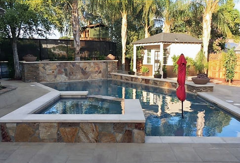 Custom stone pool and spa.