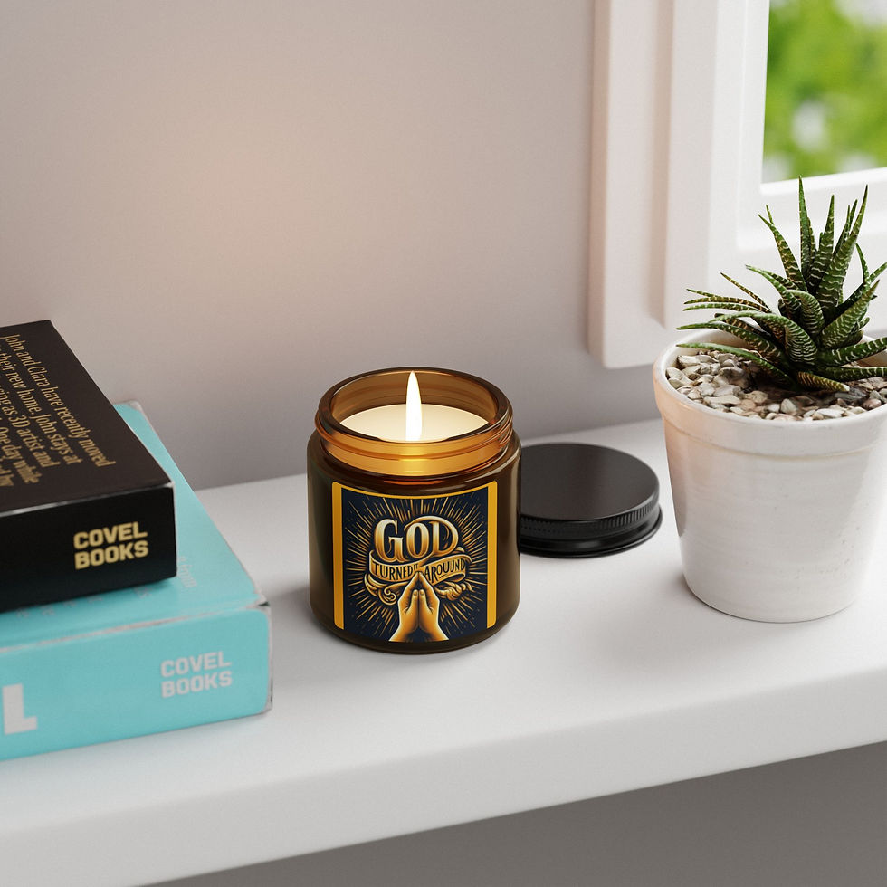 Thumbnail: God Turned It Around Scented Soy Candle (Multi-Size, Amber Jar)