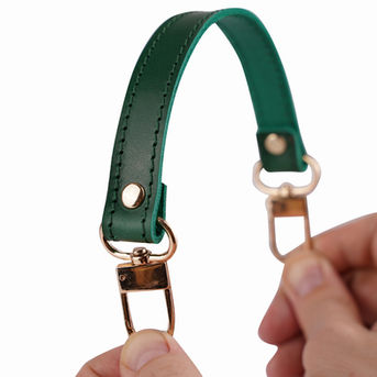 emerald green top bag handle in leather