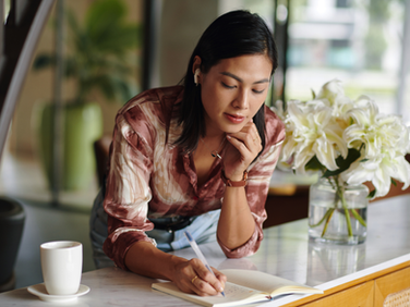 Woman auditing their brand