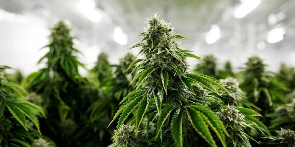 Foto de una plantacion de marihuana.