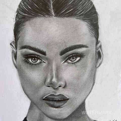 <img src="woman-pencil-drawing.jpg" alt="pencil drawing portrait of woman face and profile">