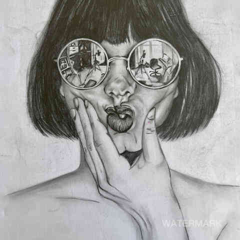 <img src="woman-pencil-drawing.jpg" alt="pencil drawing portrait of woman face and profile">