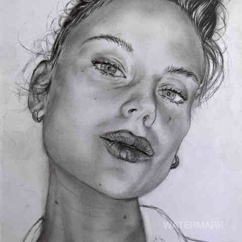<img src="woman-pencil-drawing.jpg" alt="pencil drawing portrait of woman face and profile">
