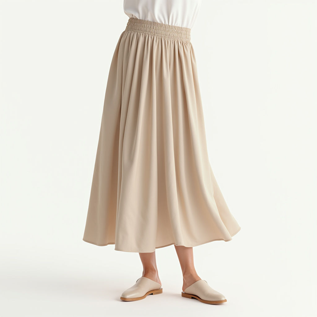 Silk Midi Skirt