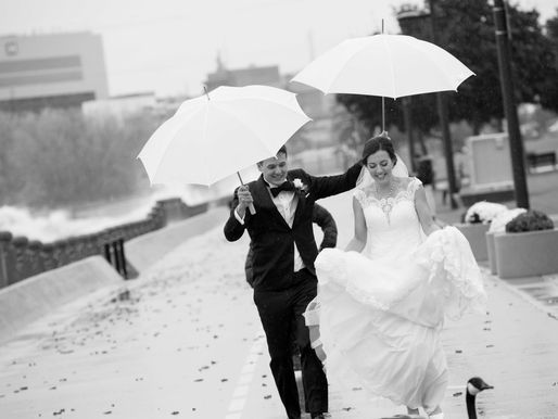 A Ray of Sunshine on a Stormy October Day. Burlington Wedding on the Water