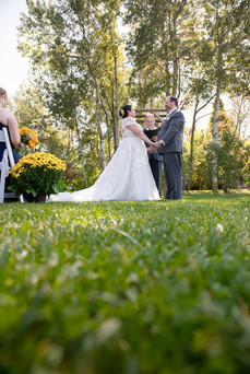 The vows in the vineyards at Holland Marsh Winery by Little Blue Lemon