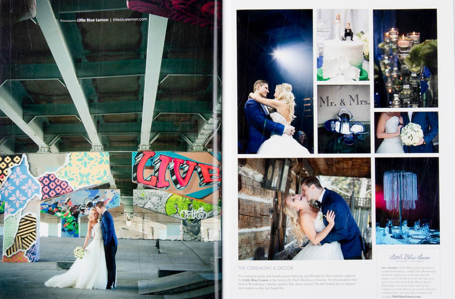 
Published real wedding of  bride and groom in Graffiti Alley published in Elegant Wedding Magazine. 