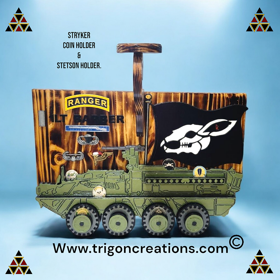 Thumbnail: Cavalry Stryker Coin Holder |3D Style| Hand painted| Wood| Customizable. 