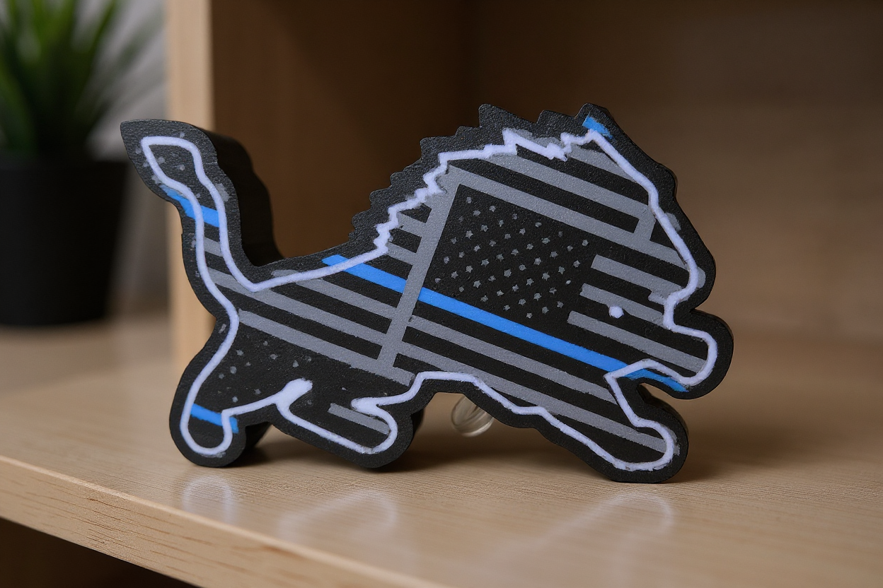 Detroit Lions Desk lamp - Thin blue line version - Police Support