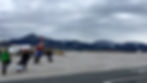 Walking on the tarmac to the airberlin plane at the Salzburg, Austria airport