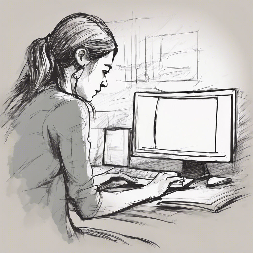 A young woman learning English on ChatGPT