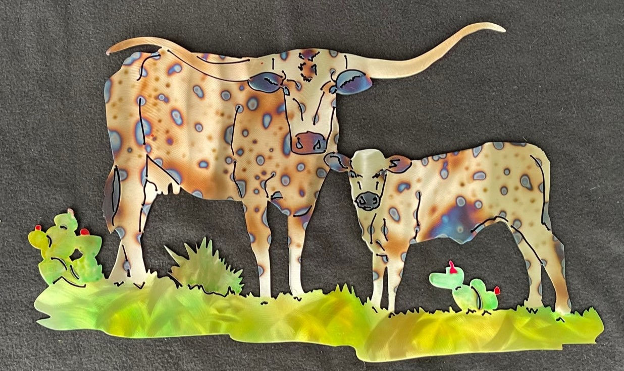 Long Horn Cow and Calf