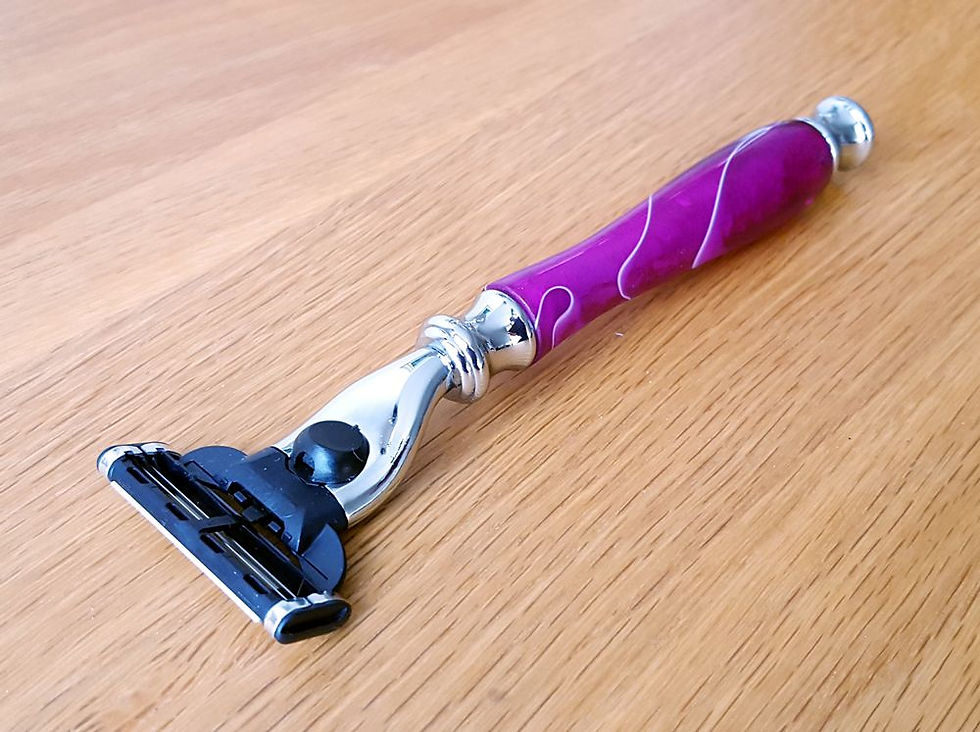 Fredricssons Hand Turned Mach 3 Razor - Purple | vintage-razors