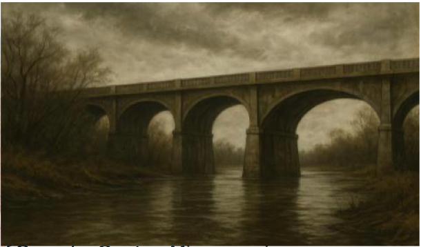 AI-generated image (2025) imagining a possible future for the Red River reflecting environmental decline