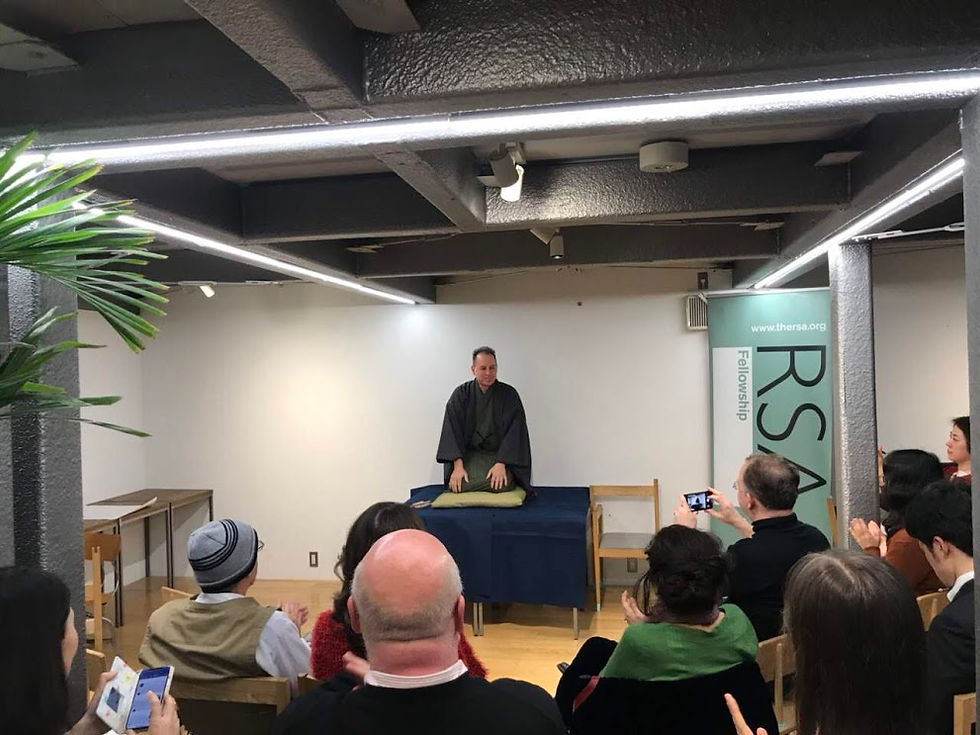 Azby Brown performing Rakugo