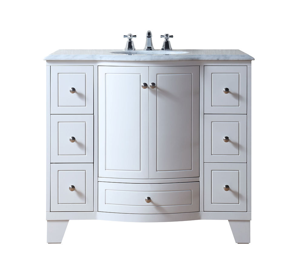 40" Grand Cheswick White Single Sink Vanity with Carrara Marble Top