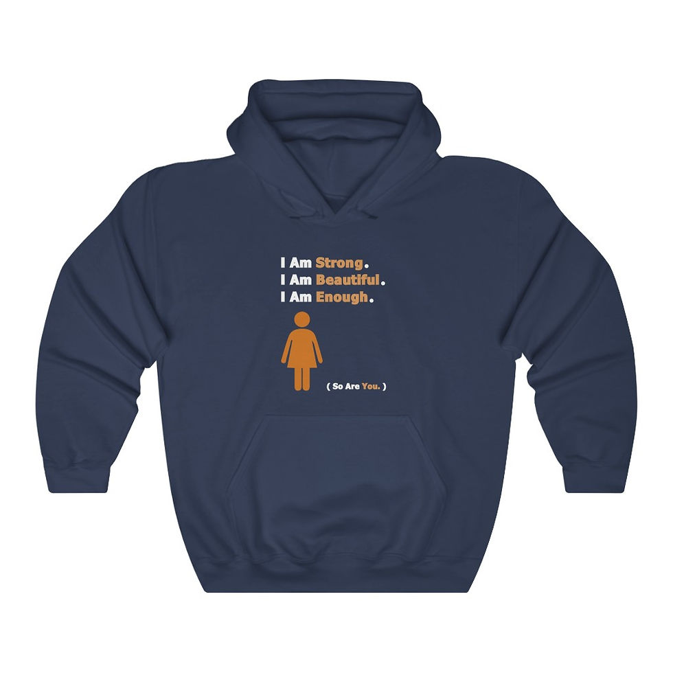 Thumbnail: I Am Enough //  Unisex Hooded Sweatshirt  //  Orange Woman