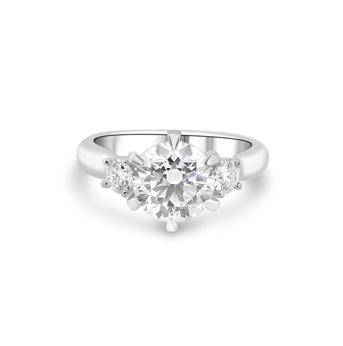 Six prong 2.01Ct. round trilogy