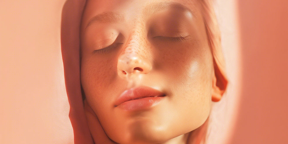 Picture of a fair skinned female with sun shining on her face