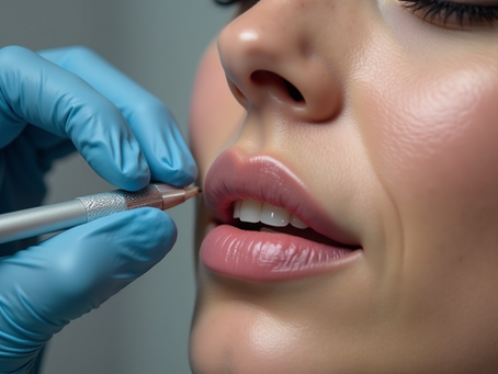 Patient being treated with dermal filler