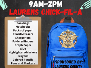 LCSO Plans School Supply Drive for August 6th