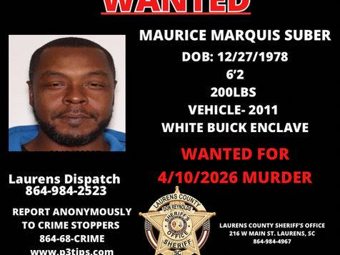 UPDATE- In Custody--Suber Wanted For Murder