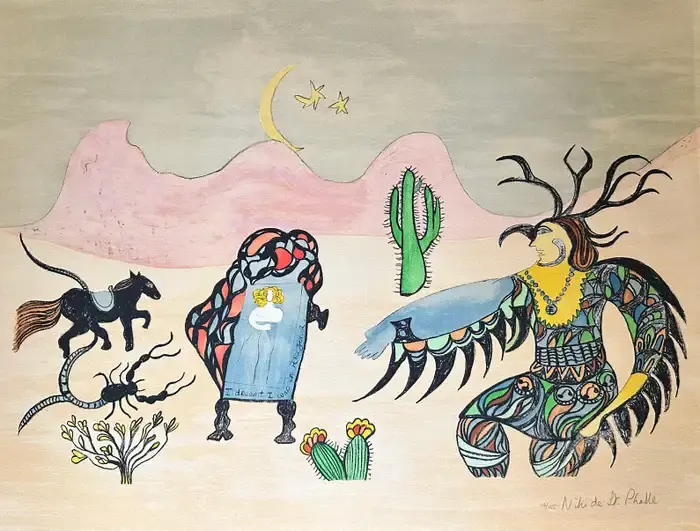 Thumbnail: Niki de Saint Phalle, Dreaming Under a Cactus Tree and Arizona Wildlife