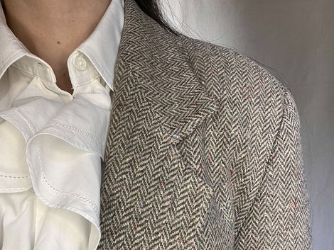White shirt & tweed blazer
