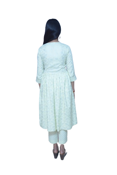 Thumbnail: 3 Pc Nyra Cut Kurta Set in 100% cotton