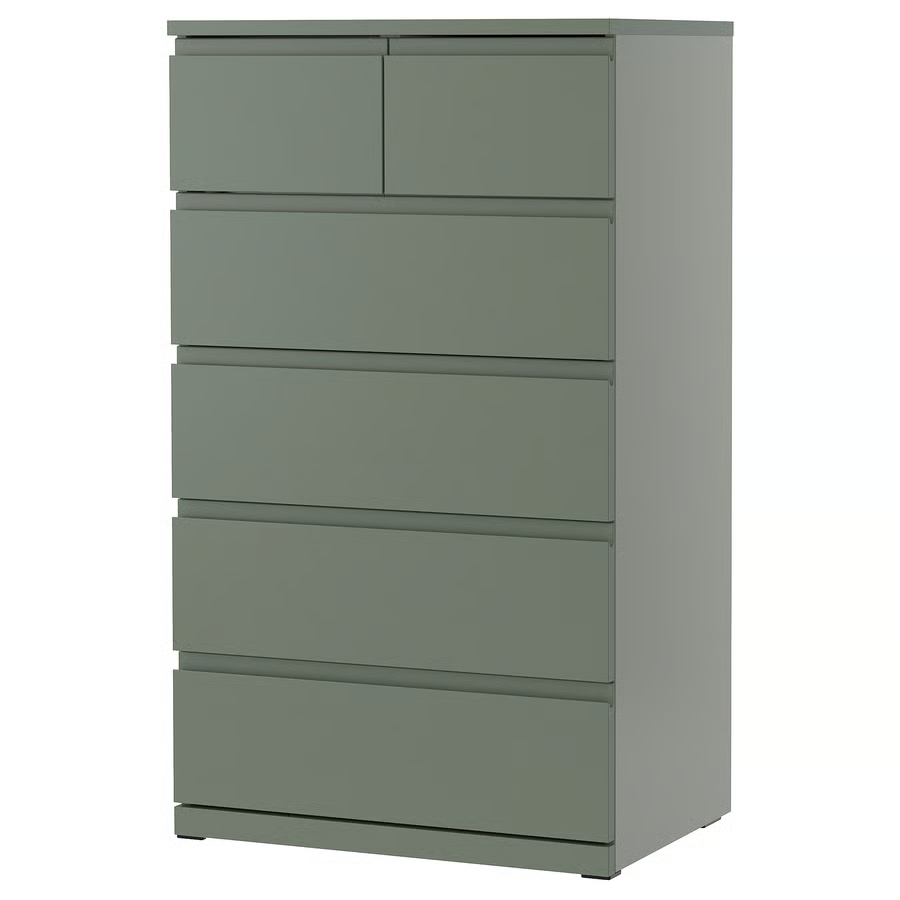 IKEA Storklinta 6 drawer gray/green tallboy dresser