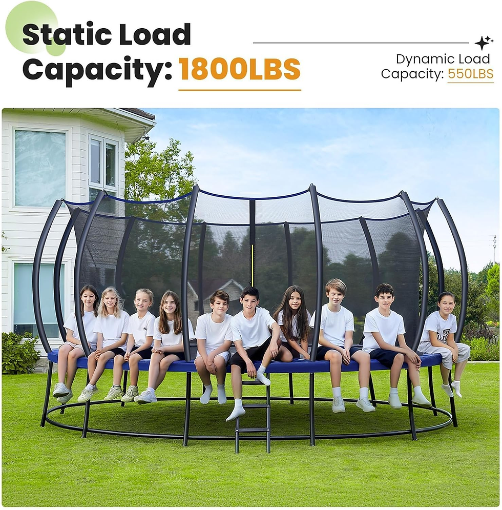 Thumbnail: Zupapa 15ft 2025 double frames trampoline with no gap design curved poles