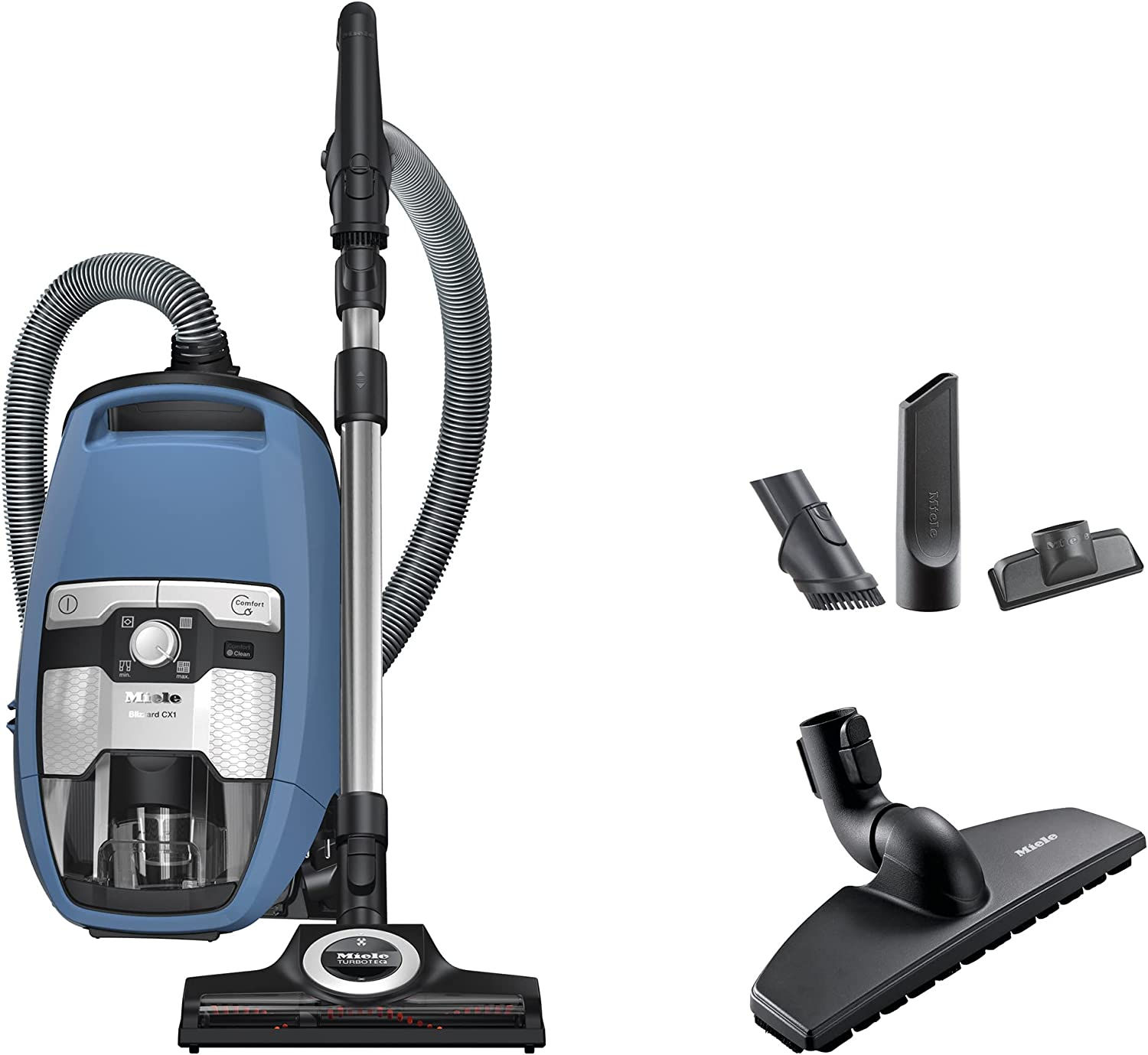 Miele Blizzard CX1 Turbo Team Bagless Canister Vacuum Tech Blue