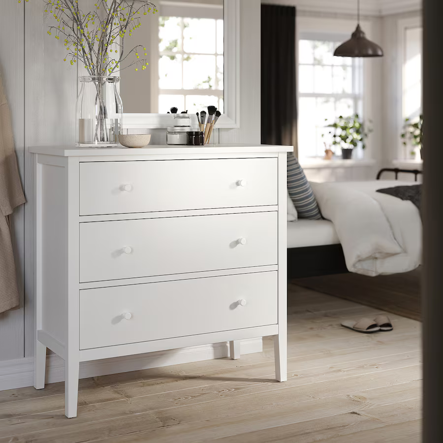 Thumbnail: IKEA Gullaberg 3 drawer white dresser
