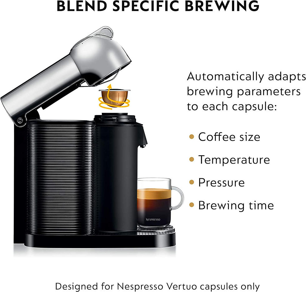 Thumbnail: Nespresso BNV250CRO1BUC1 Vertuo coffee and espresso machine by Breville chrome