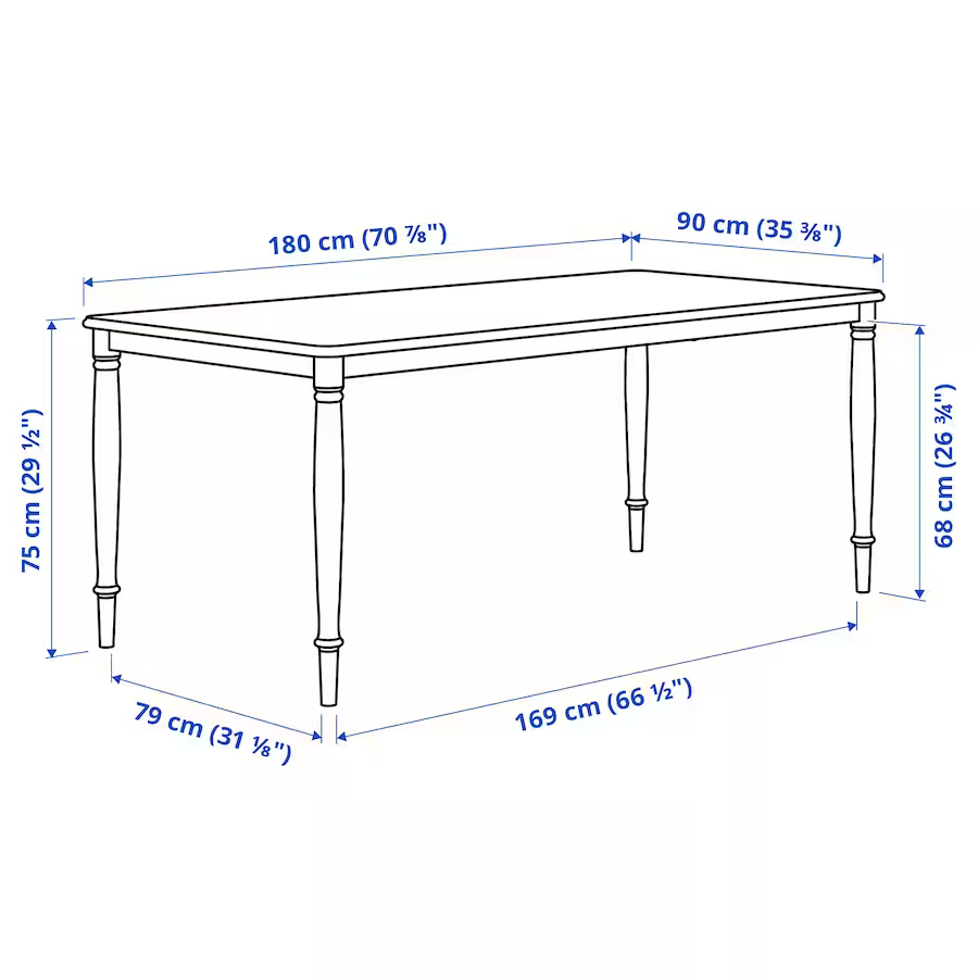 Thumbnail: IKEA Danderyd dining table oak veneer/white 70 7/8in x 35 3/8in
