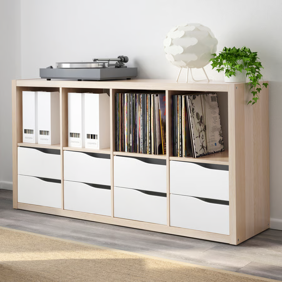 Thumbnail: IKEA Kallax wave shaped insert with 2 drawers in white