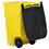 Thumbnail: Rubbermaid FG9W2700YEL 50 Gallon Yellow Wheeled rectangular trash can with