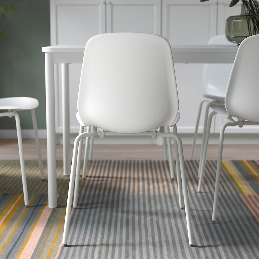 Thumbnail: IKEA Lidas white chair with Sefast white legs
