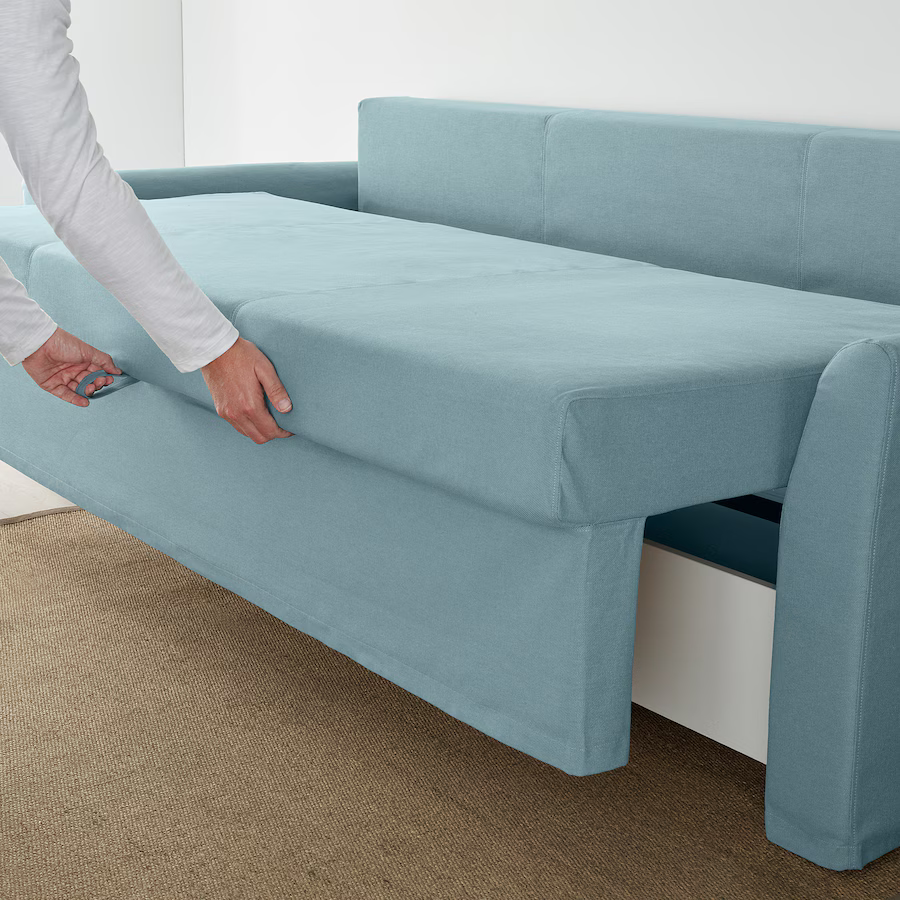 Thumbnail: IKEA Holmsund Sleeper sofa in Orrsta light blue