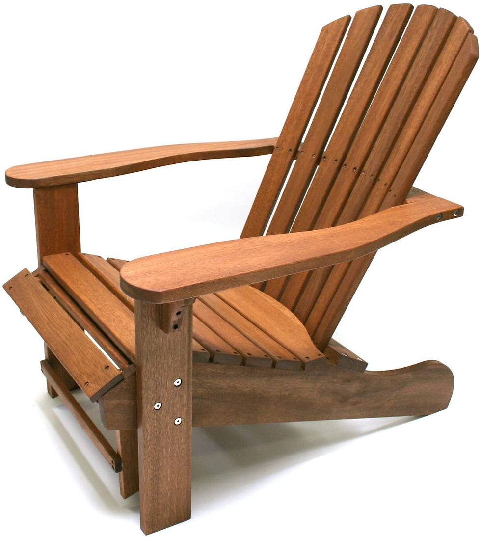 Thumbnail: Outdoor Interiors CD3111 Eucalyptus Adirondack Chair and Built In Ottoman