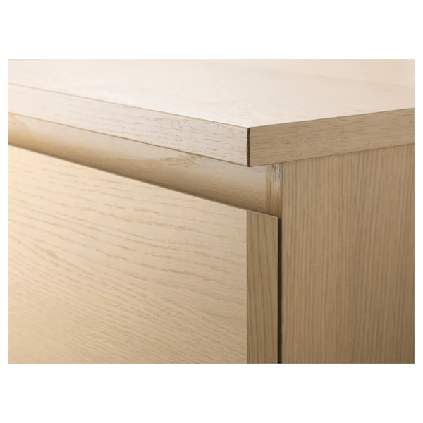 Thumbnail: IKEA Malm 2 drawer white stained oak chest