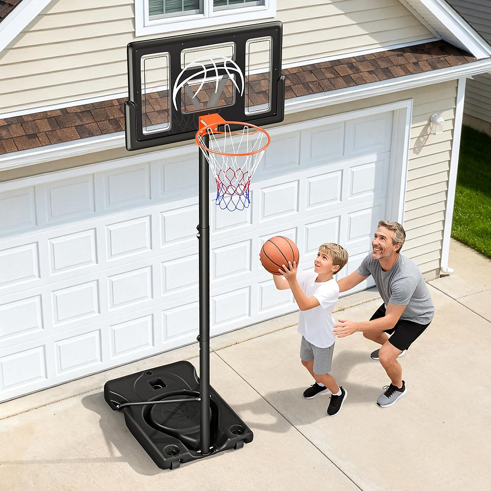 Thumbnail: Yohood black 10ft adjustable indoor/outdoor basketball hoop