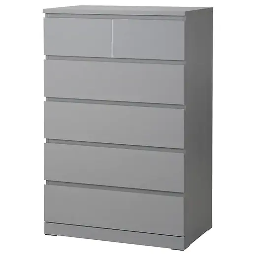 IKEA Malm 6 drawer 31in wide gray stained tall boy dresser | Conspec  Limited Berm