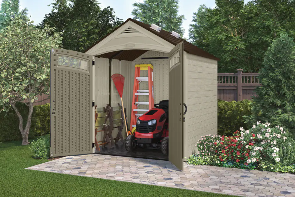 Suncast Vista 7 ft. x 7 ft. Resin Storage Shed Model BMS7702 Conspec