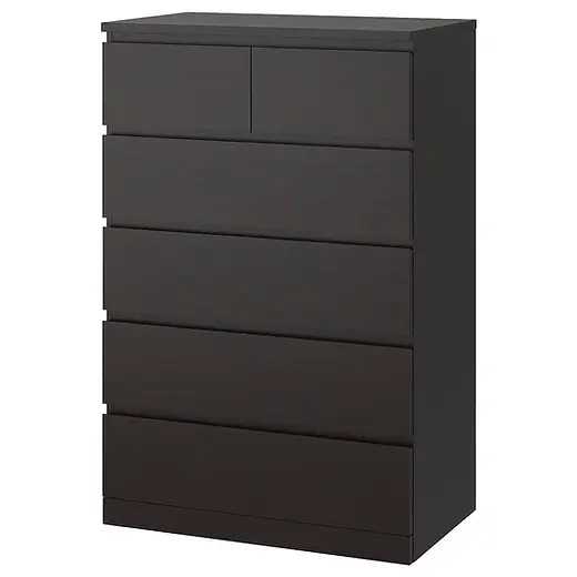 IKEA Malm 6 drawer 31in wide black/brown tall boy dresser | Conspec Limited Berm IKEA Malm 6 drawer 31in wide black/brown tall boy dresser | Conspec Limited Berm