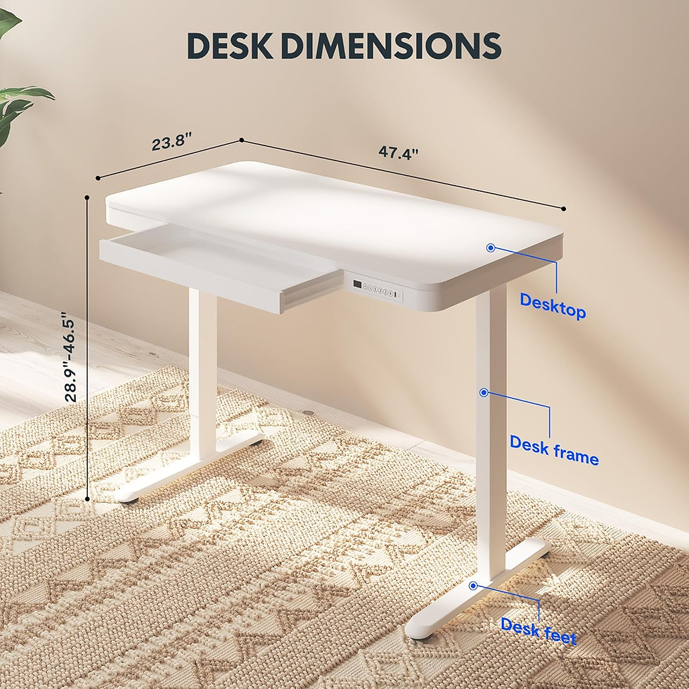 Thumbnail: Flexispot Comhar 24x48 white electric standing desk with drawer