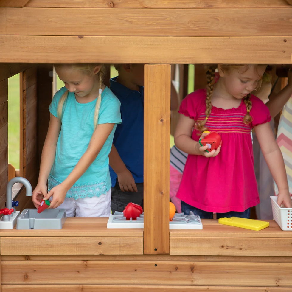 Thumbnail: Backyard Discovery Aspen Cedar wooden playhouse