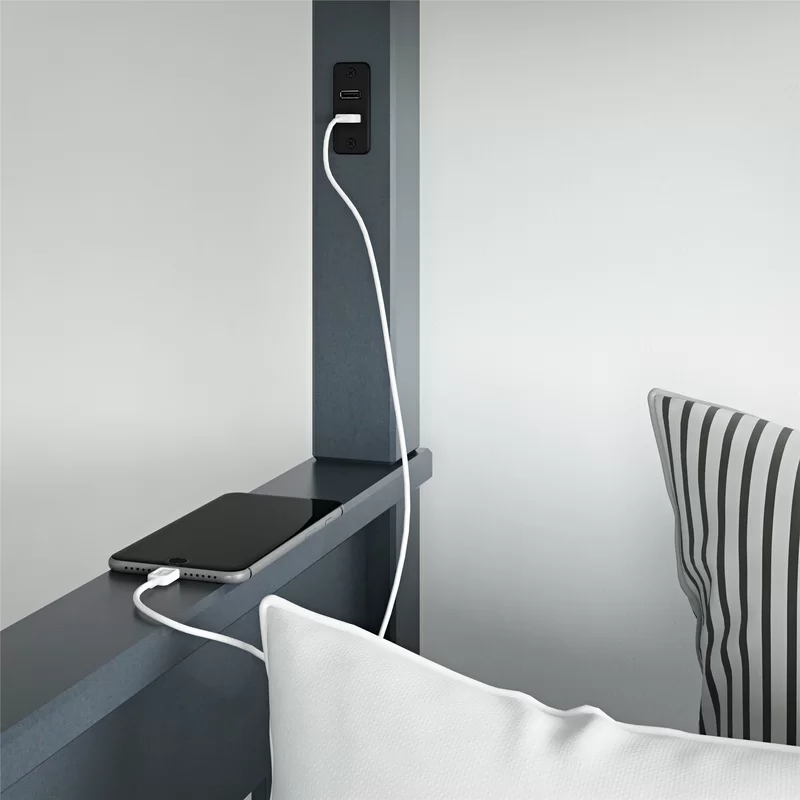 AlmedaCheatham gray Kids Full Over Full Bunk Bed Conspec Limited Berm